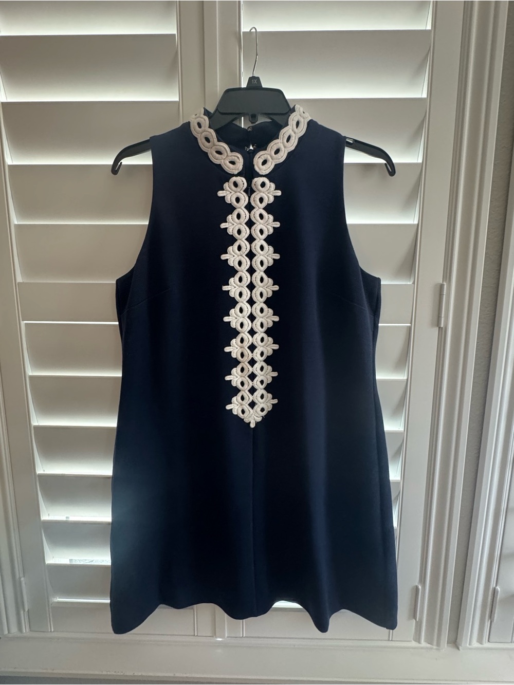 Lily Pulitzer Sleeveless Navy Dress with White Trim